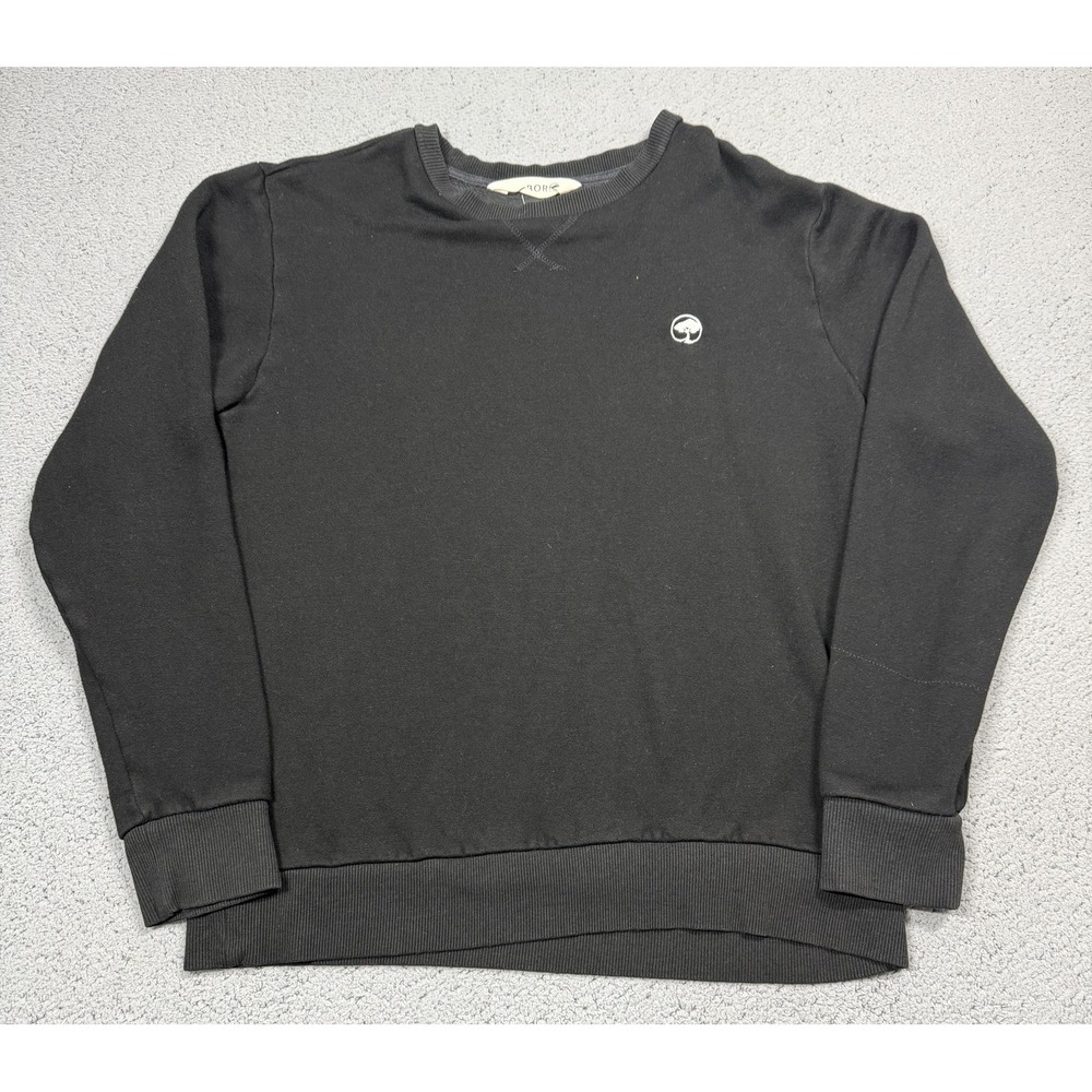 Arbor Sweatshirt Mens Medium Black Bamboo Cotton Fleece Crewneck Pullover Logo